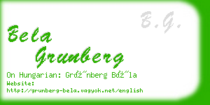 bela grunberg business card